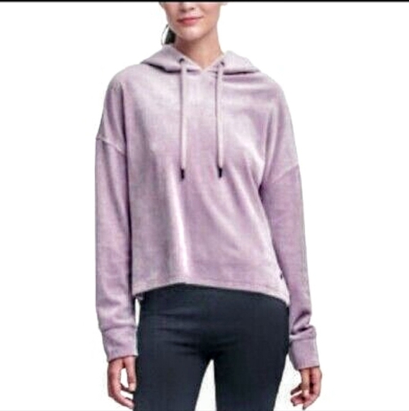 Dkny Lilac Velour Hoodie Large - Picture 1 of 7